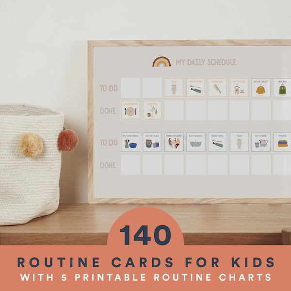 Routine-Diagramm, Routine-Checkliste, Routine-Karten, Täglicher Rhythmus-Karten, Täglicher Rhythmus, druckbare Routine-Diagramm, Tägliche Routine für Kinder