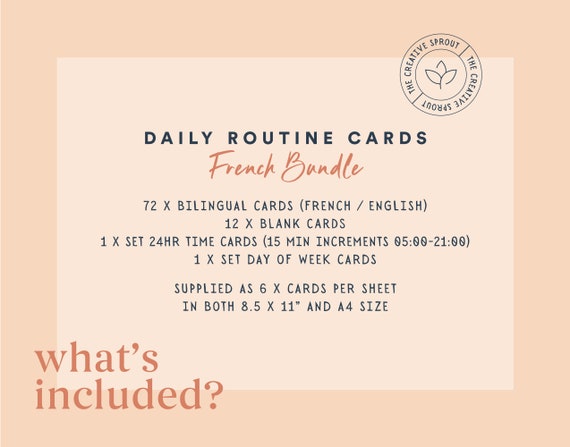 French Routine Chart Routine Checklist Routine Cards Daily Etsy