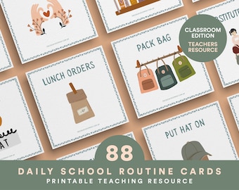 School Routine Cards, Routine Checklist, Routine Cards, Daily Rhythm Cards, Daily Rhythm, Daily Routine for School