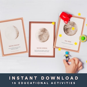 Space Activities, Solar System, Moon Phases, Montessori Activities, Preschool Activities, Activity Sheets, STEM, Printable, Homeschool