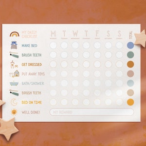 Tägliche Routine Checkliste, Routine Chart, Routine Checkliste, Tägliche Rhythmus Karten, Hausarbeit Chart, druckbare Routine Chart, Tägliche Routine für Kinder