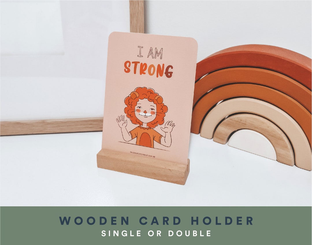 Wooden Card Holder, Wood Table Stand, Affirmation Card Stand, Wood Sign