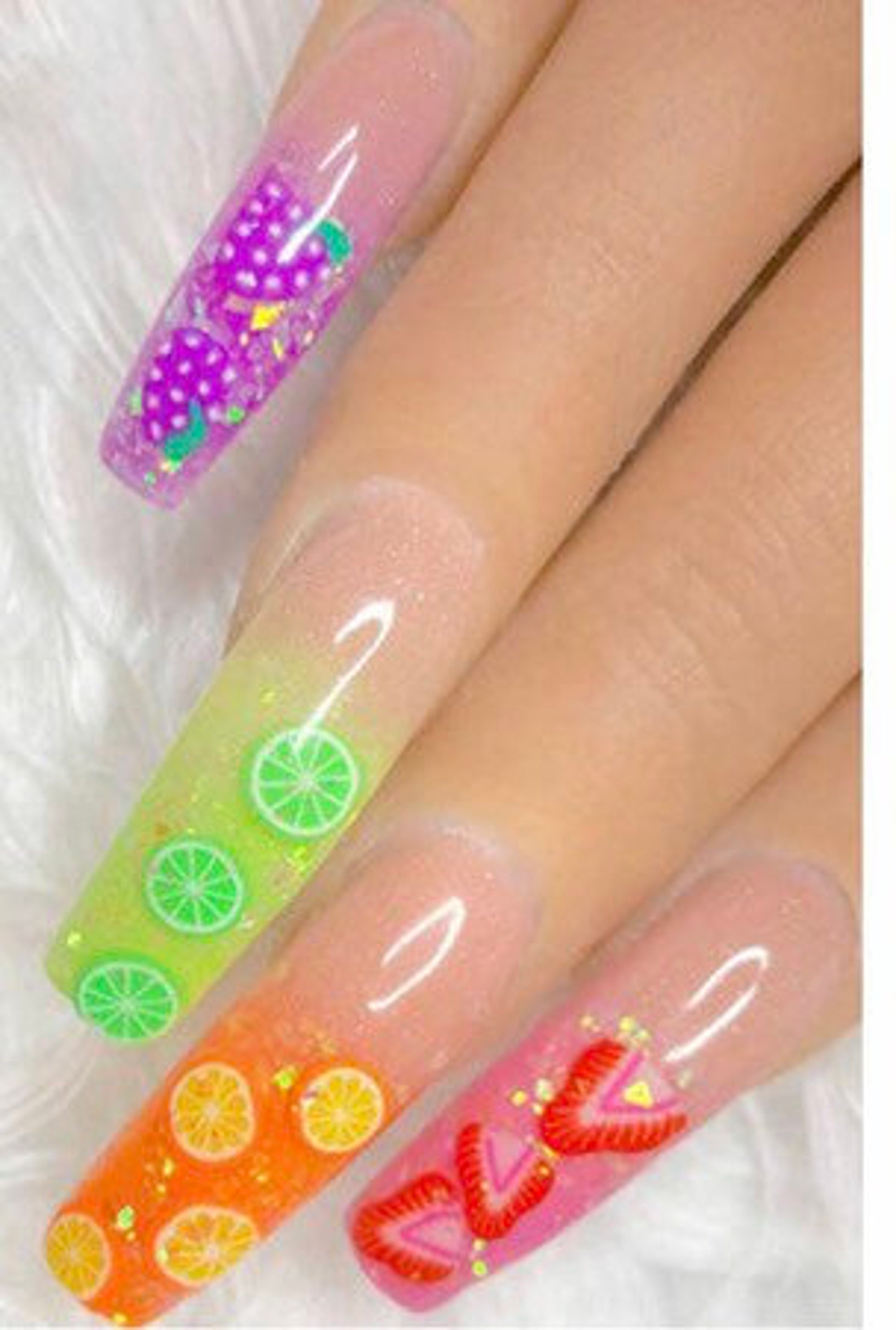 Nail Art Fruit Slices Nail Decals Etsy