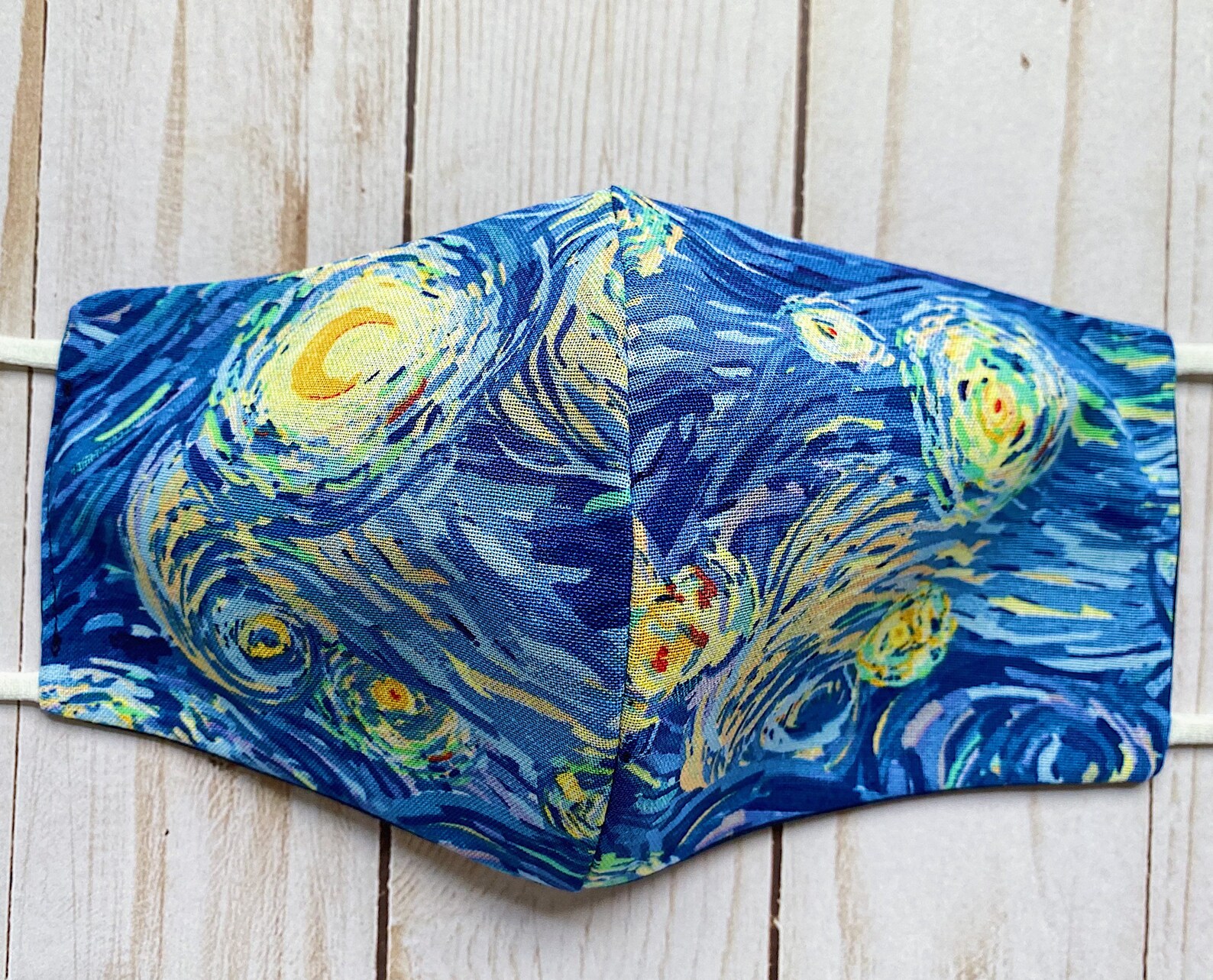 Máscara facial de Vincent Van Gogh de la noche estrellada con Etsy
