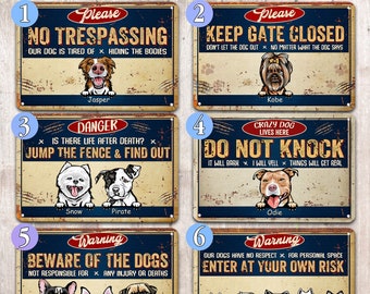 Multiple Dogs On Site Keep Gate Closed Metal Sign beware of dog Security BD21