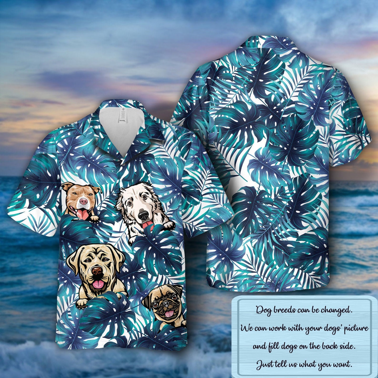 Tropical Personalized Dog Hawaiin Shirt Beach Style Camicia Etsy