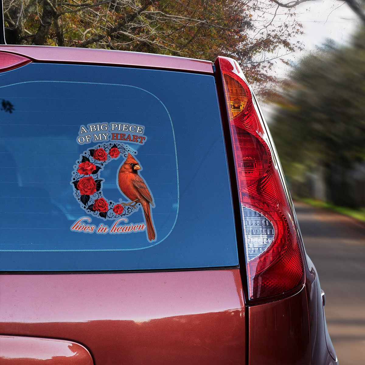 Discover A Big Piece Of My Heart Lives In Heaven - Red Cardinal Sticker