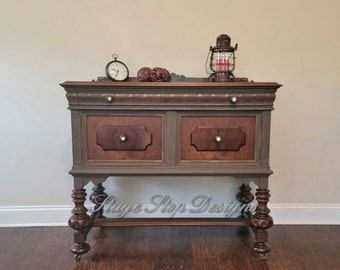 SOLD!! Vintage Jacobean Revival Server / Sideboard / Credenza / Cabinet / Entryway Table