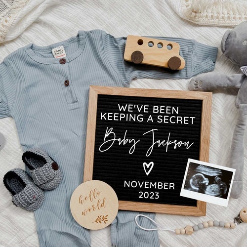 Boy Baby Announcement Digital Boho Digital Pregnancy Etsy