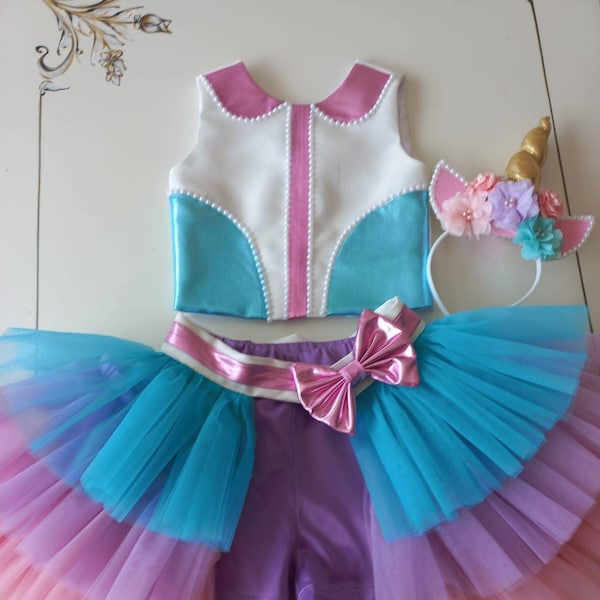 LOL UNICORN GIRL Kleid. Lol Geburtstagskostüm. Lol Baby-Einhorn-Kostümparty. Große Schwesterpuppen
