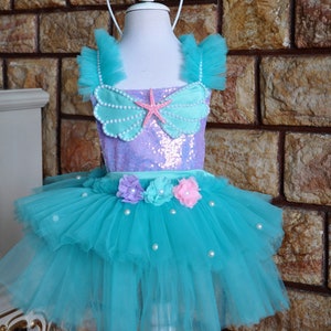 MERMAID DRESS COSTUME baby girl. Ariel dress. Disney Princess Ariel