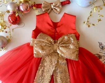 Baby girl gold christmas dress cheap