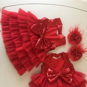 CHRISTMAS RED DRESS for baby girl, Christmas photo dress, Girl Dress, red Christmas dress