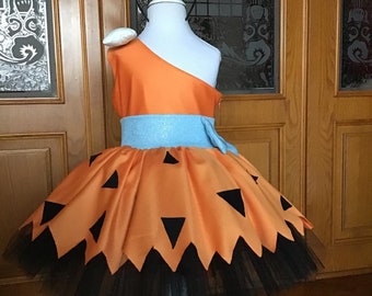 PEBBLES FLINTSTONE COSTUME for Baby. Pebbles Costume. Flintstone Birthday dress