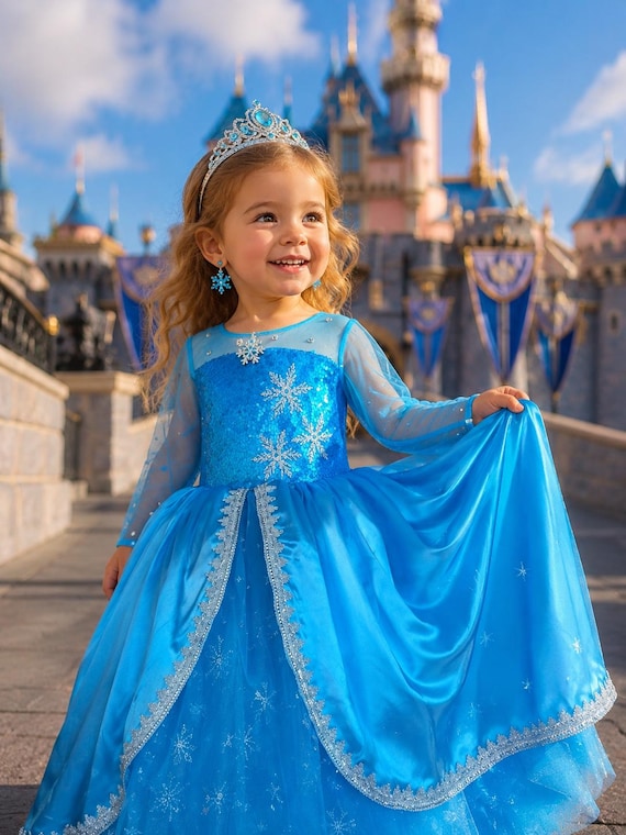 frozen elsa blue dress DRESS. Elsa Outfit for Girls. Snow Queen Princess Frozen. Ice Queen Elsa. Frozen Elsa. Disney Princess Elsa Cosplay