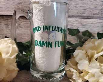 Personalized Beer Mug with Handles, 26.5 oz - Gift for Dad Brother Husband Grandpa Groomsmen