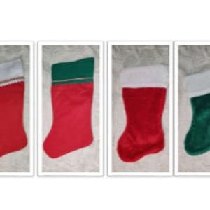 Custom Christmas Stocking - Kids Stocking - Family Stocking - Pet Stocking - Holiday Stocking - Red, Green, Felt, Plush