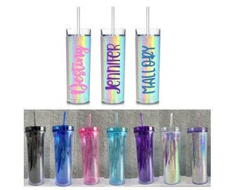 Personalized Tumbler 16 Oz - Custom Acrylic Skinny Spectrum Cup