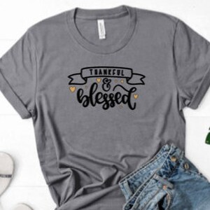 Thankful & Blessed Shirt: Erntedank-Mama-T-Shirt