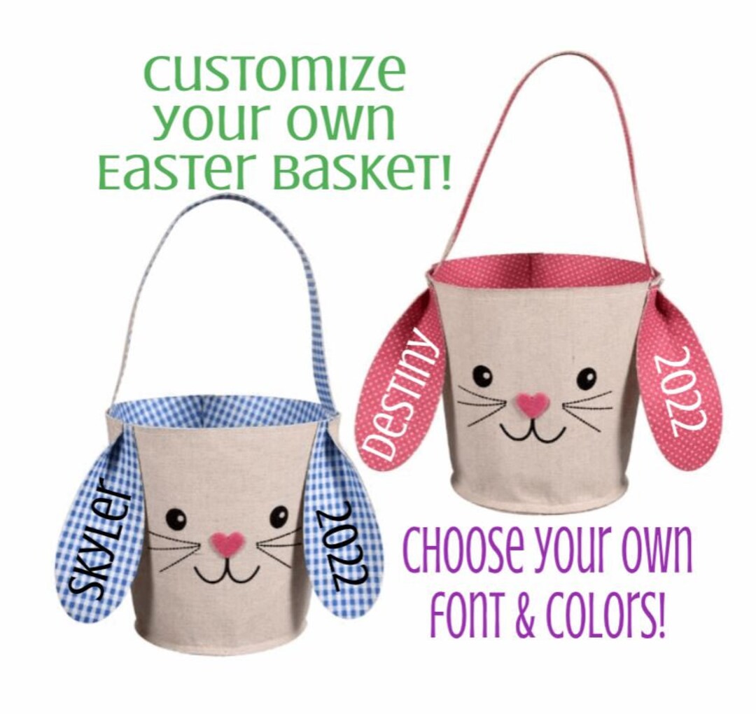 Personalized Easter Basket Custom Easter Basket Easter Bunnyshaped