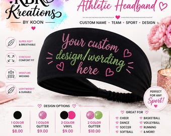 Benutzerdefinierte sportliche Stirnband, personalisierte Stirnband, benutzerdefinierte Sport Stirnband, Jubel Stirnband, Workout Stirnband, Team Geschenk, Laufen, benutzerdefinierter Name