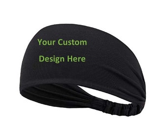 Custom Athletic Headband - Running Sports Travel Fitness Elastic Wicking Bandana Basketball Headscarf fits All Men/Women/Teens