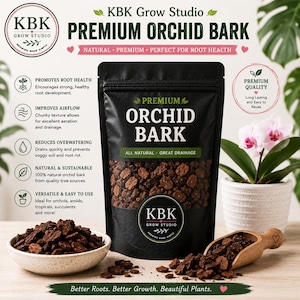 Hochwertige Orchideenrinde | Orchideen-Pflanzsubstrat | Bodenverbesserungsmittel für Aronstabgewächse | Grobe Rinde für Monstera, Philodendron & Zimmerpflanzen | Natürliches Pflanzsubstrat
