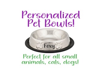 Personalized Pet Food Bowl – Custom Pet Bowl - Stainless Steel - Black - Dog Bowl Set - Custom Dog Bowl - Custom Cat Bowl - nonskid pet bowl