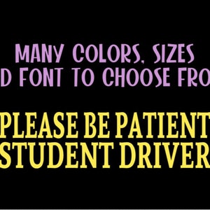 Student Driver Car Decal: Personalized New Driver Safety