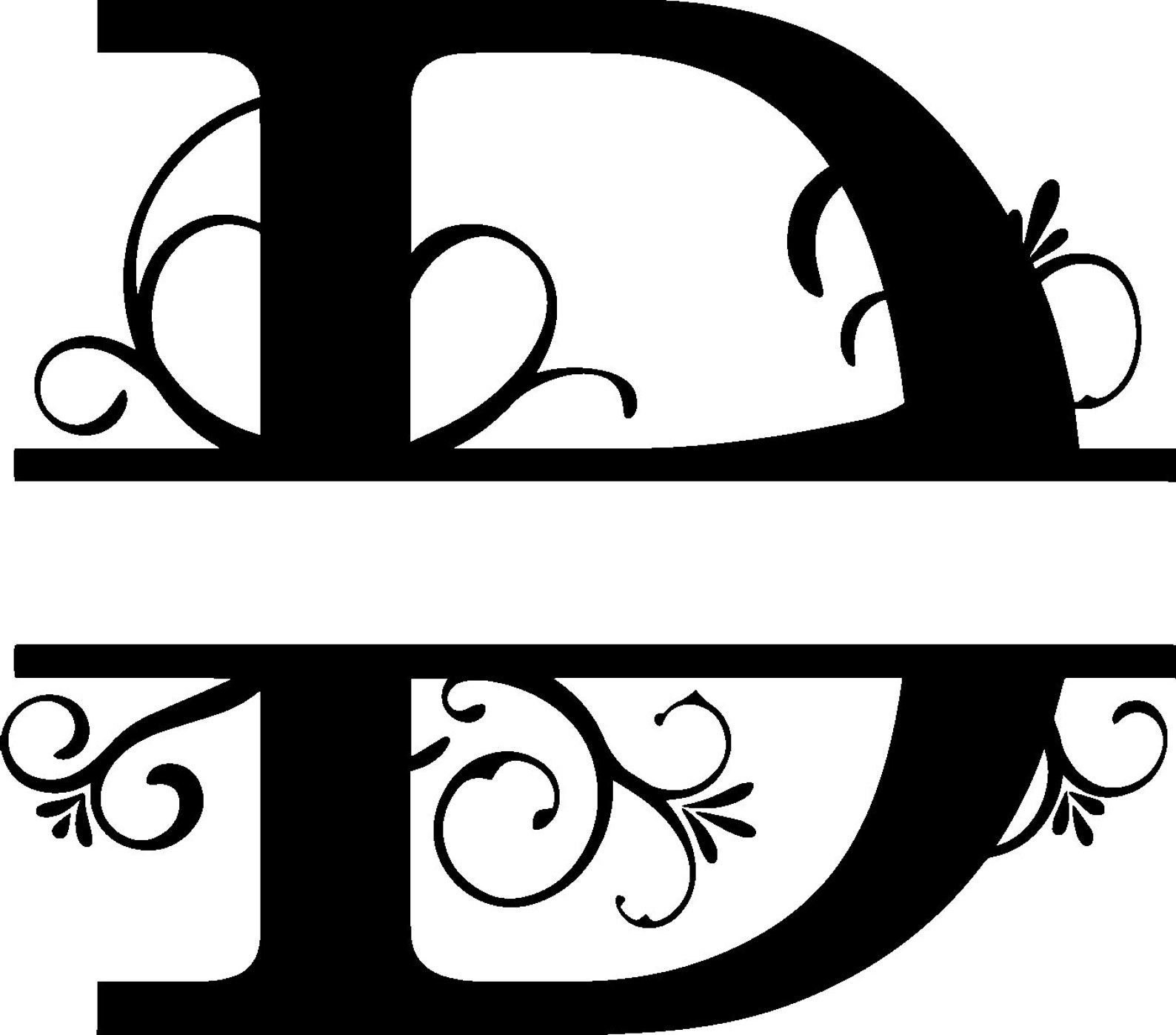 Family Name Decal / Split Monogram / A B C D E F G H I J K L M | Etsy