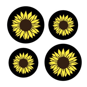Housses de brûleur pour poêle à tournesol - Rond - Carré - Housse de brûleur personnalisée, décoration de cuisine personnalisée - Cadeau de pendaison de crémaillère - Décoration de ferme