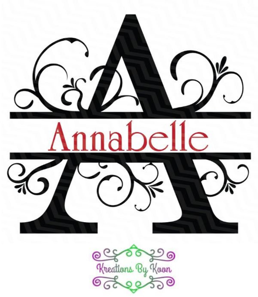 Split Monogram Letter and Name Decal for Multiple Uses / Single Letter ...