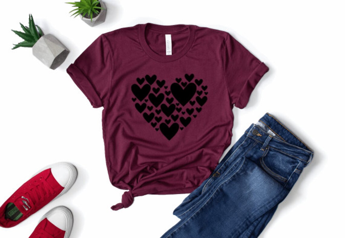 Heart Shirt - Hearts in Heart - Custom Designs Available - Etsy