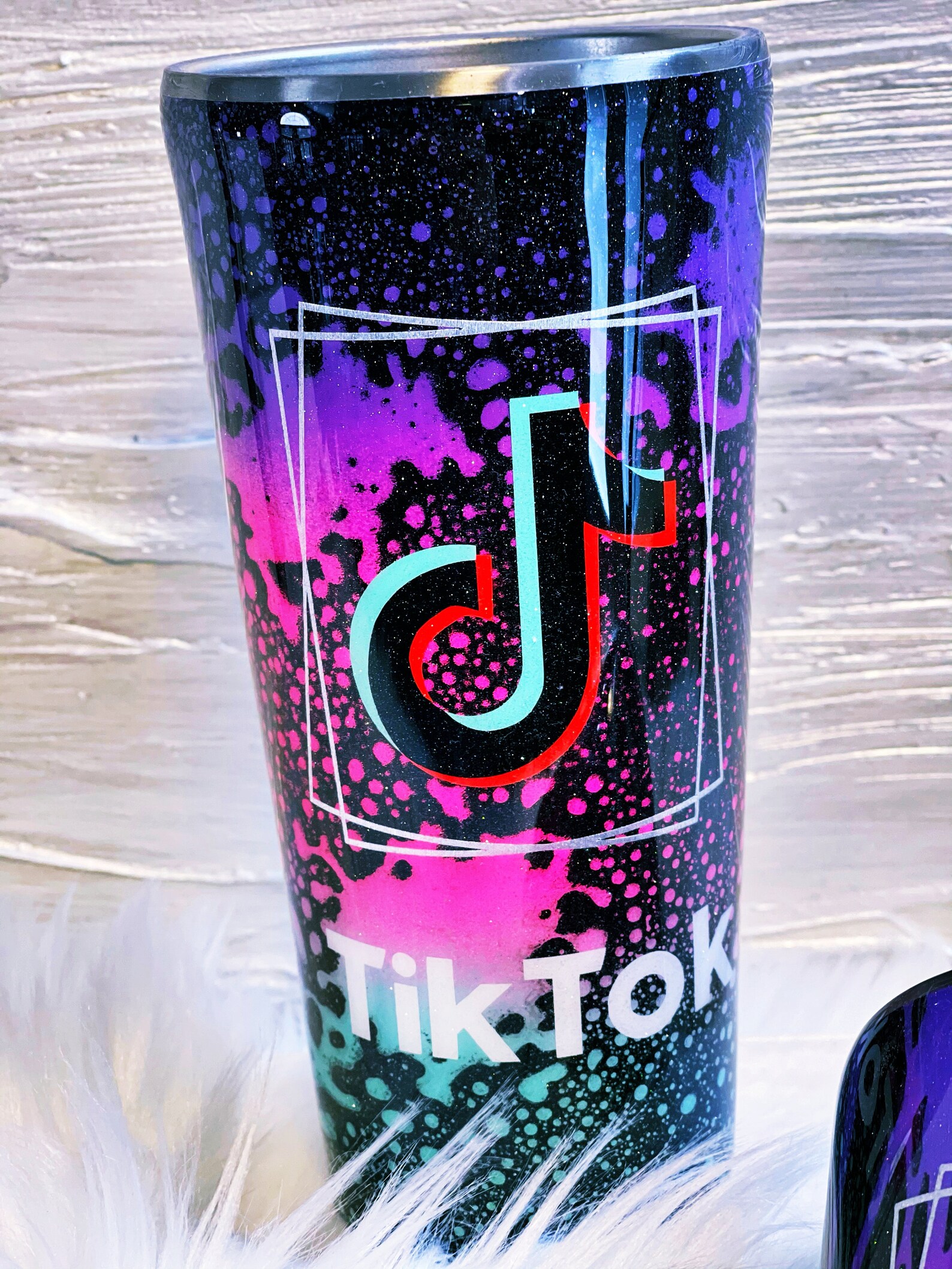 Tik Tok Custom Glitter Neon Tumbler Cup Etsy