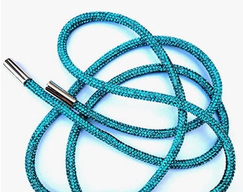 Aqua Rhinestone Hoodie Drawstring