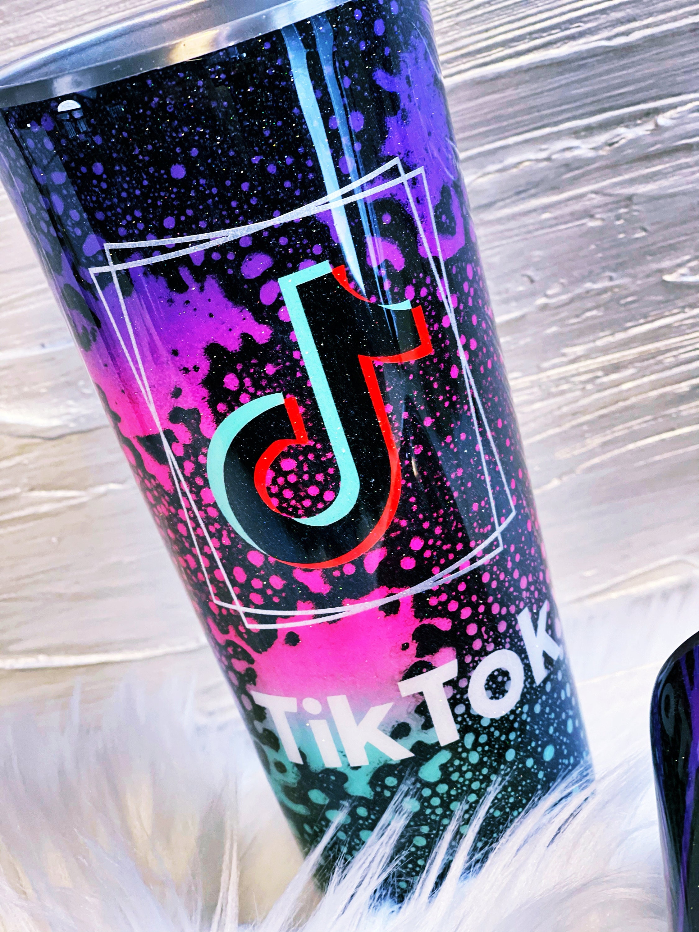 Tik Tok Custom Glitter Neon Tumbler Cup Etsy