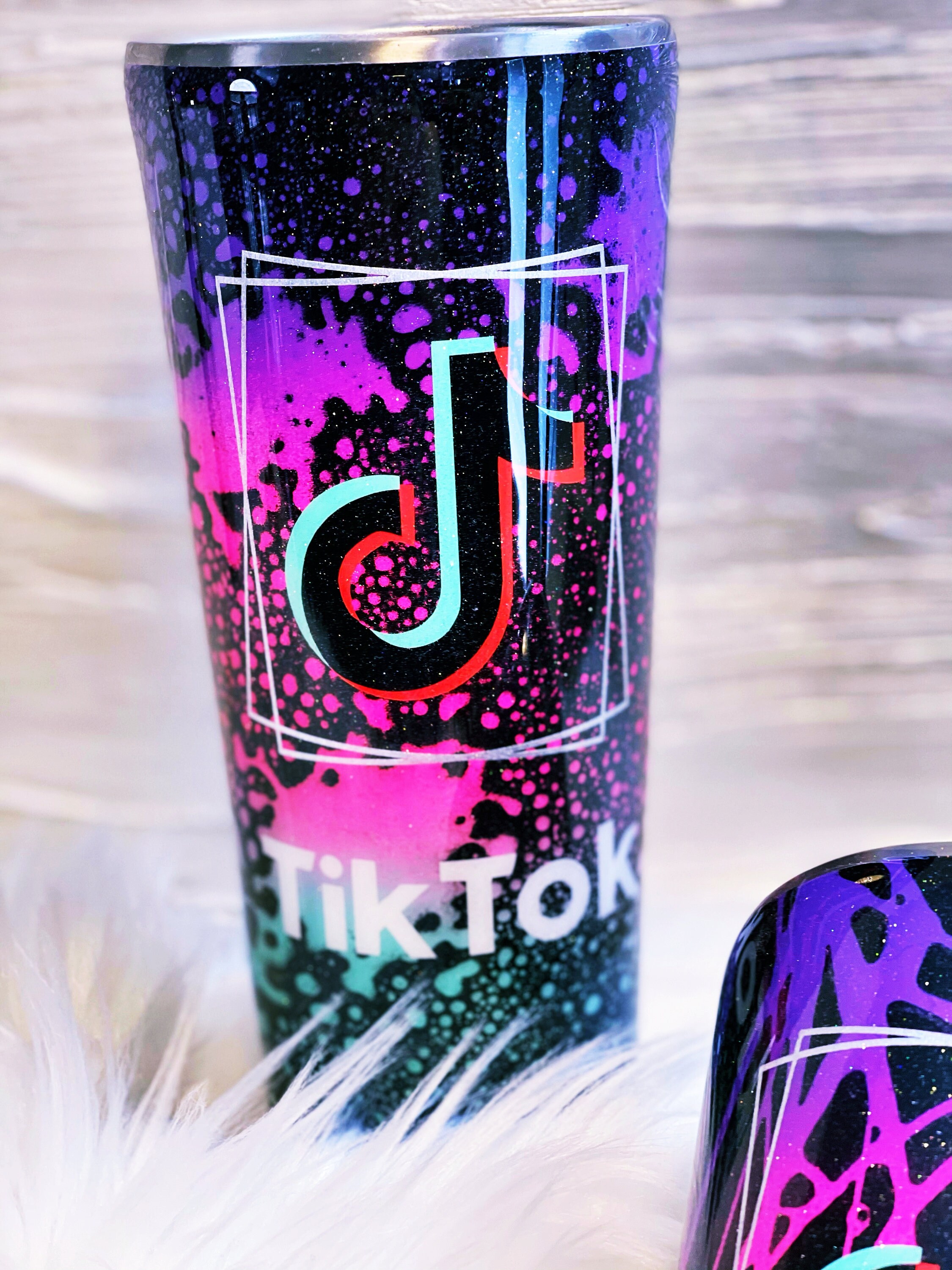 Tik Tok Custom Glitter Neon Tumbler Cup Etsy