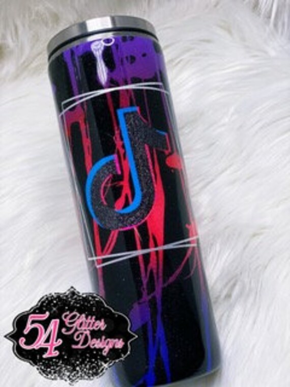 Tik Tok Custom Glitter Tumbler Cup Etsy