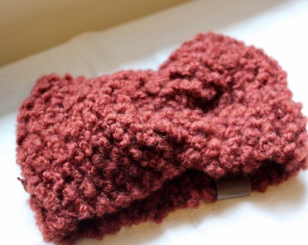 Rustic Charm Youth-Size Hand-Knit Ear Warmer - 100% Ultimate Merino Wool