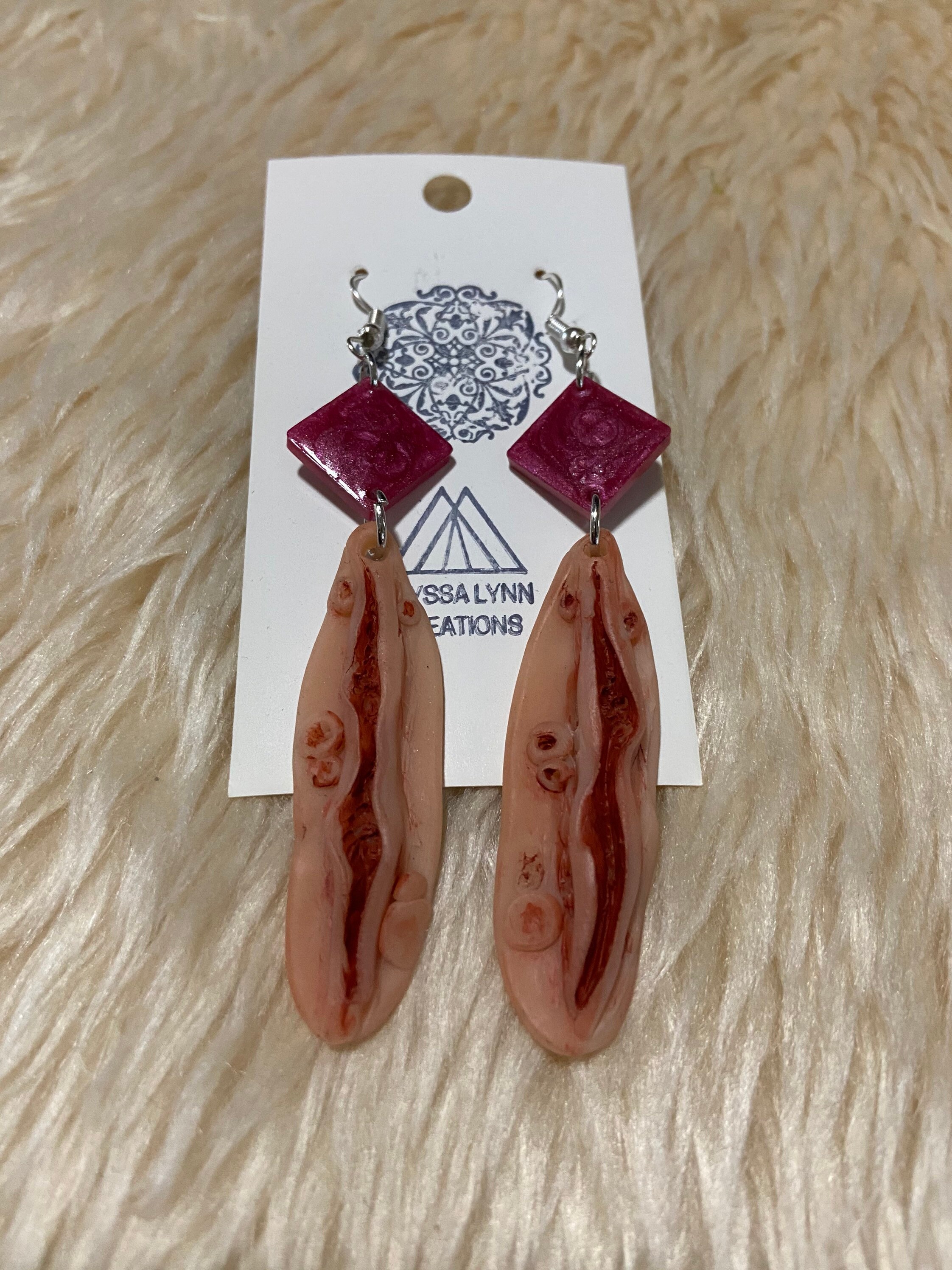 Weird earrings skin earrings gore earrings vaj earrings Etsy