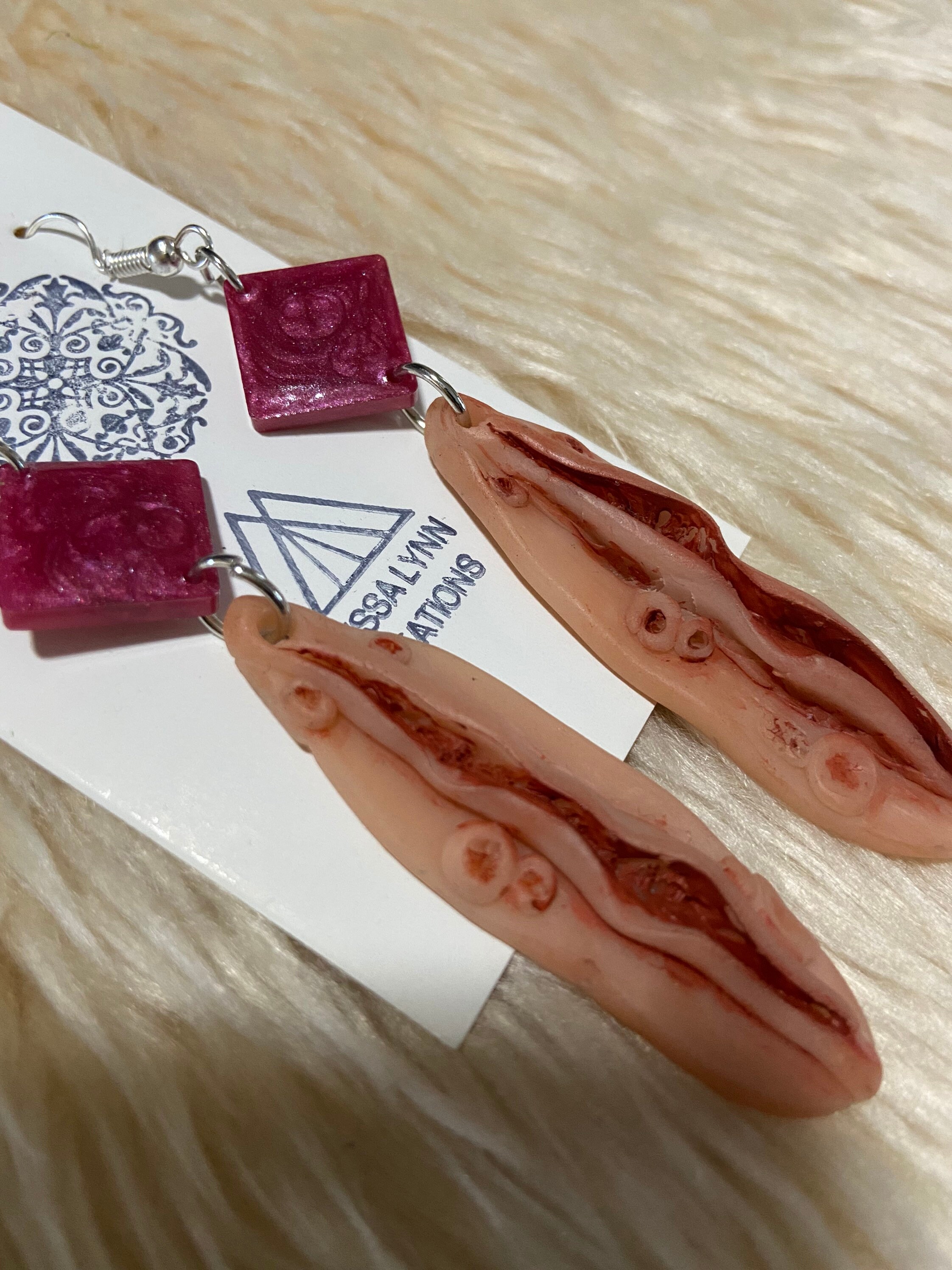 Weird earrings skin earrings gore earrings vaj earrings Etsy