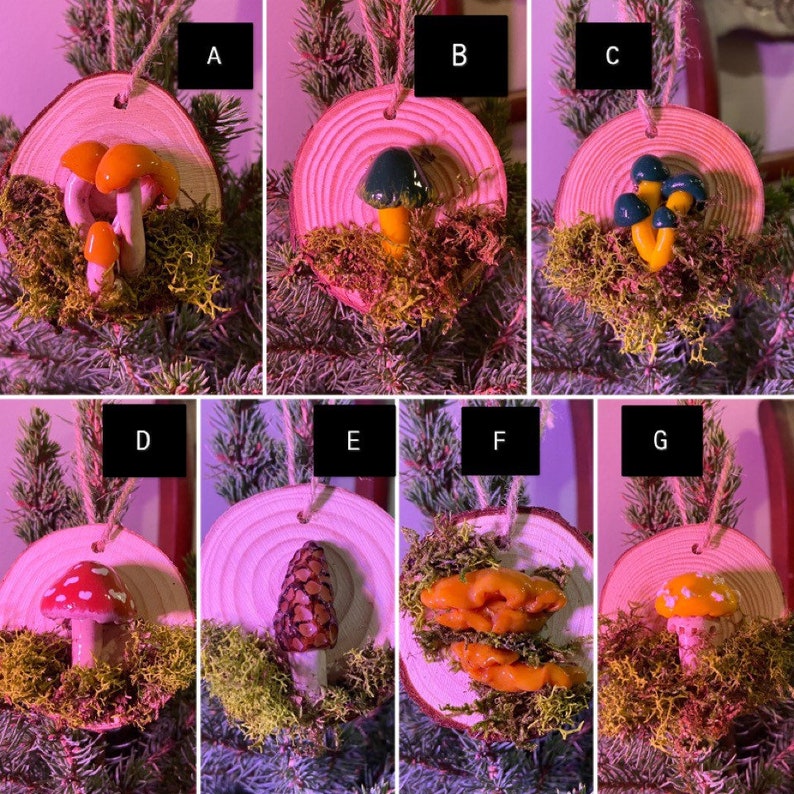 Handmade Mushroom Christmas Ornaments Cottagecore Christmas Etsy