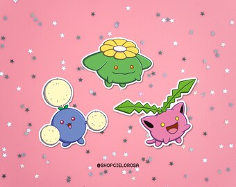 hoppip sticker jumpluff skiploom sticker | waterproof vinyl pokémon decal or planning/journaling sticker