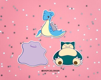 ditto sticker lapras snorlax sticker | waterproof vinyl pokémon decal or planning/journaling sticker