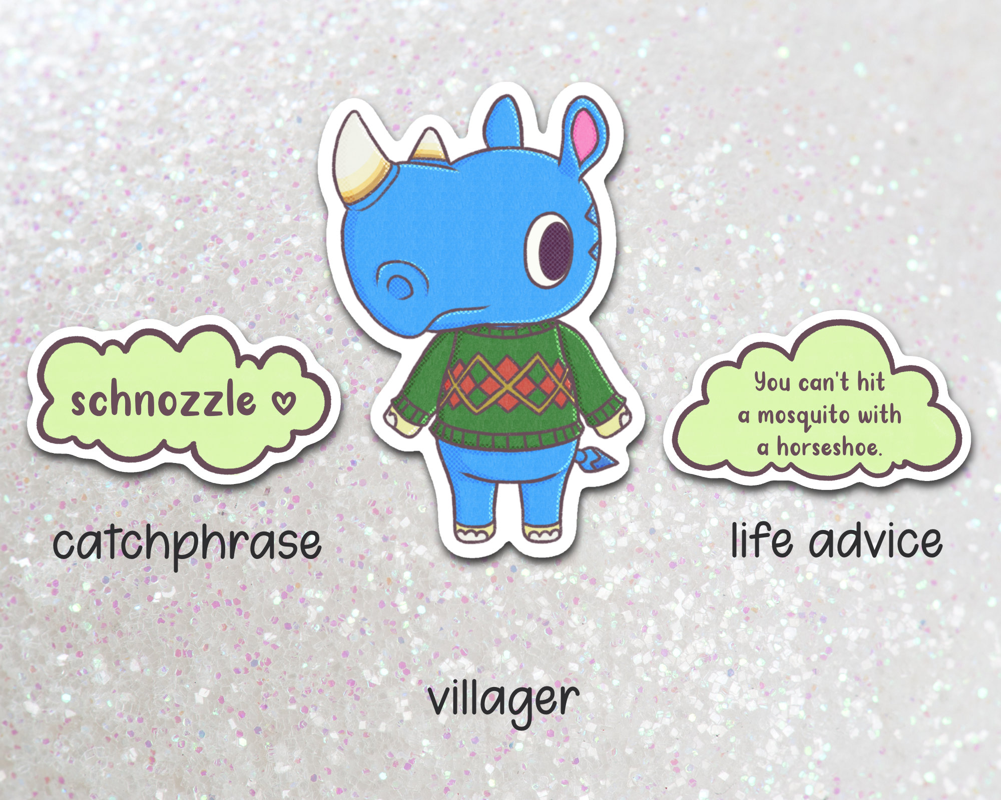 Hornsby vinyl sticker animal crossing new horizons Etsy