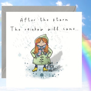 Carte personnalisée Rain & Rainbows 'Support' - - Design original de Happy Little Me Co