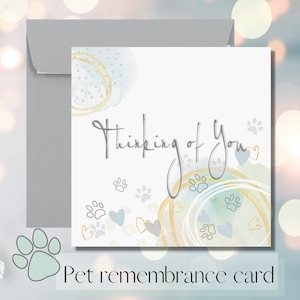 Carte de sympathie pour animal de compagnie - Perte d'un précieux ami à fourrure - Personnalisation gratuite sur demande