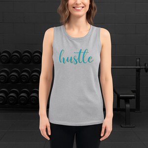 Hustle-spiertanktop | Workouttanktop voor dames | Gymshirt voor dames | Fitnesstanktop | Inspirerende sportkleding | Lichtgewicht racerback