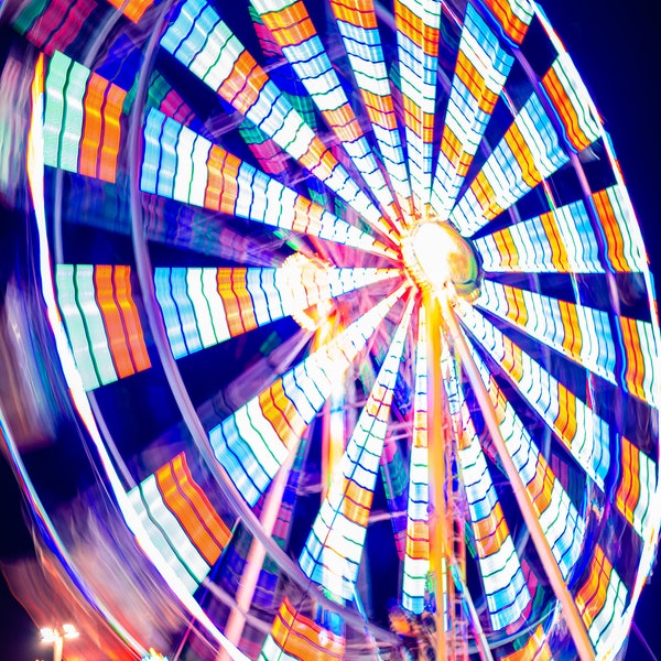 Ferris Wheel, Night, lights, Carnival Ride, Poster, Digital jpeg