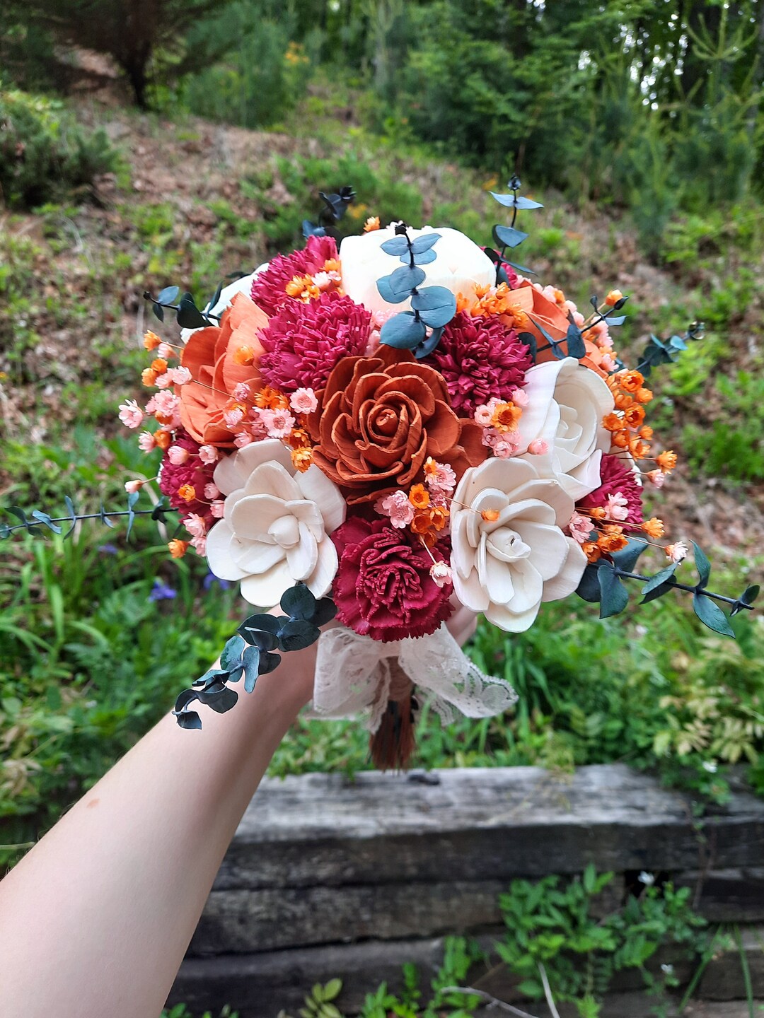 Sola Wood Mixed Flower Bouquet Dried Preserved Flowers and Etsy